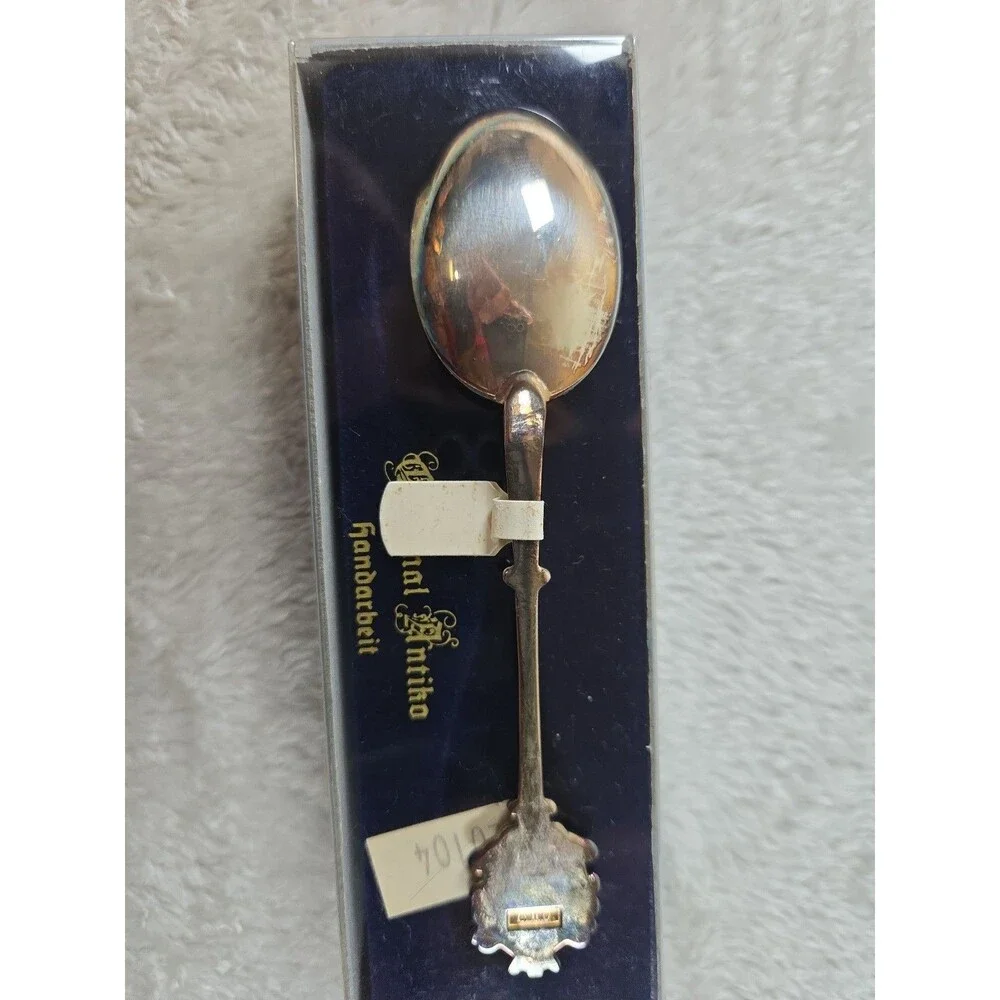 Vintage Antiko Silver Plated Spoon Merry Christmas 1988 Souvenir Floral